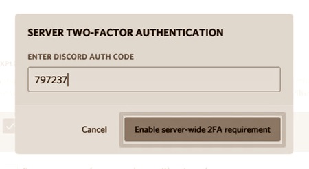 Enable Two-factor Authentication on Discord Server - Step 3